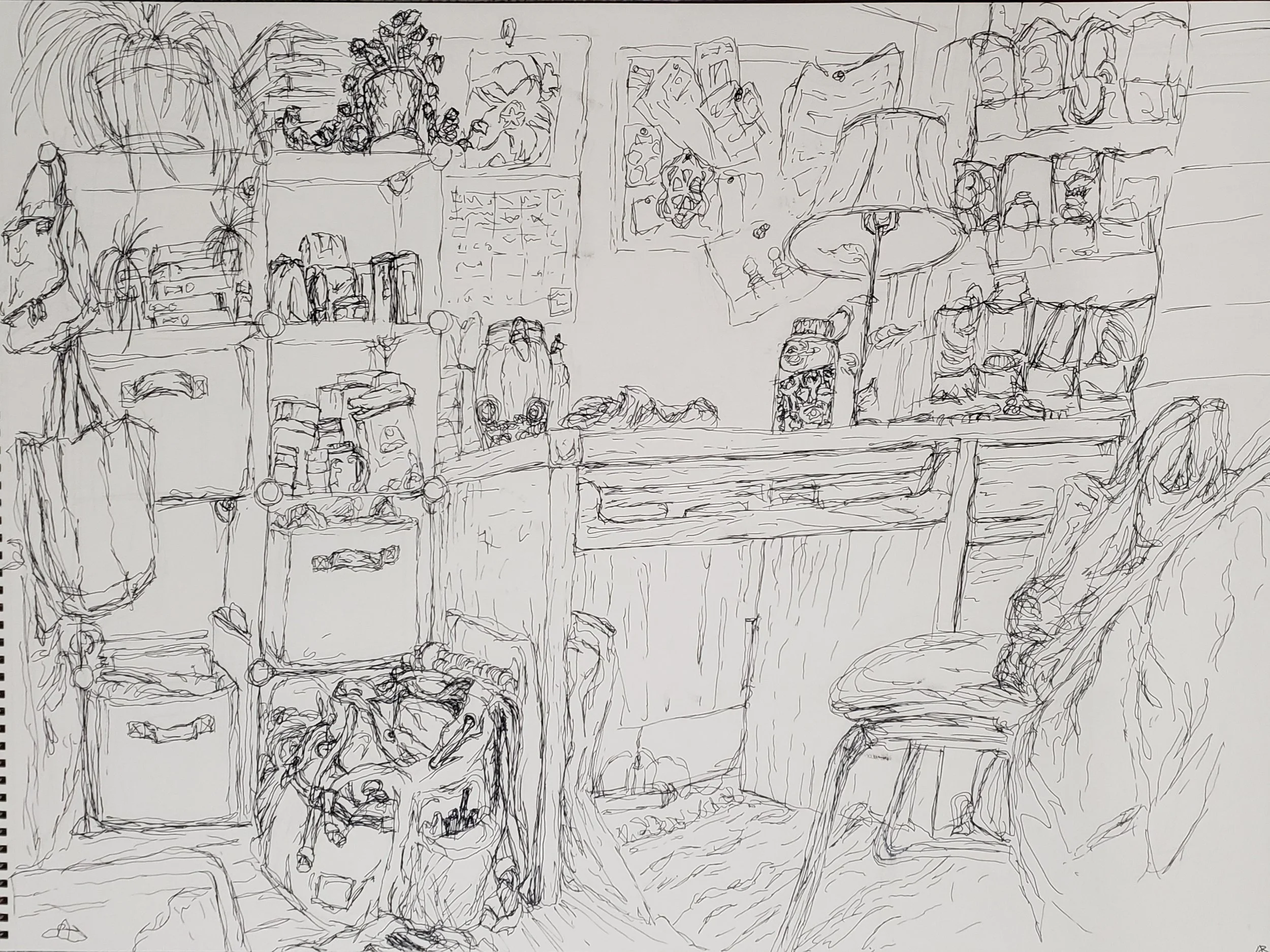 space | 2024 | 18" x 24" | black fine line pens, pencil, and paper