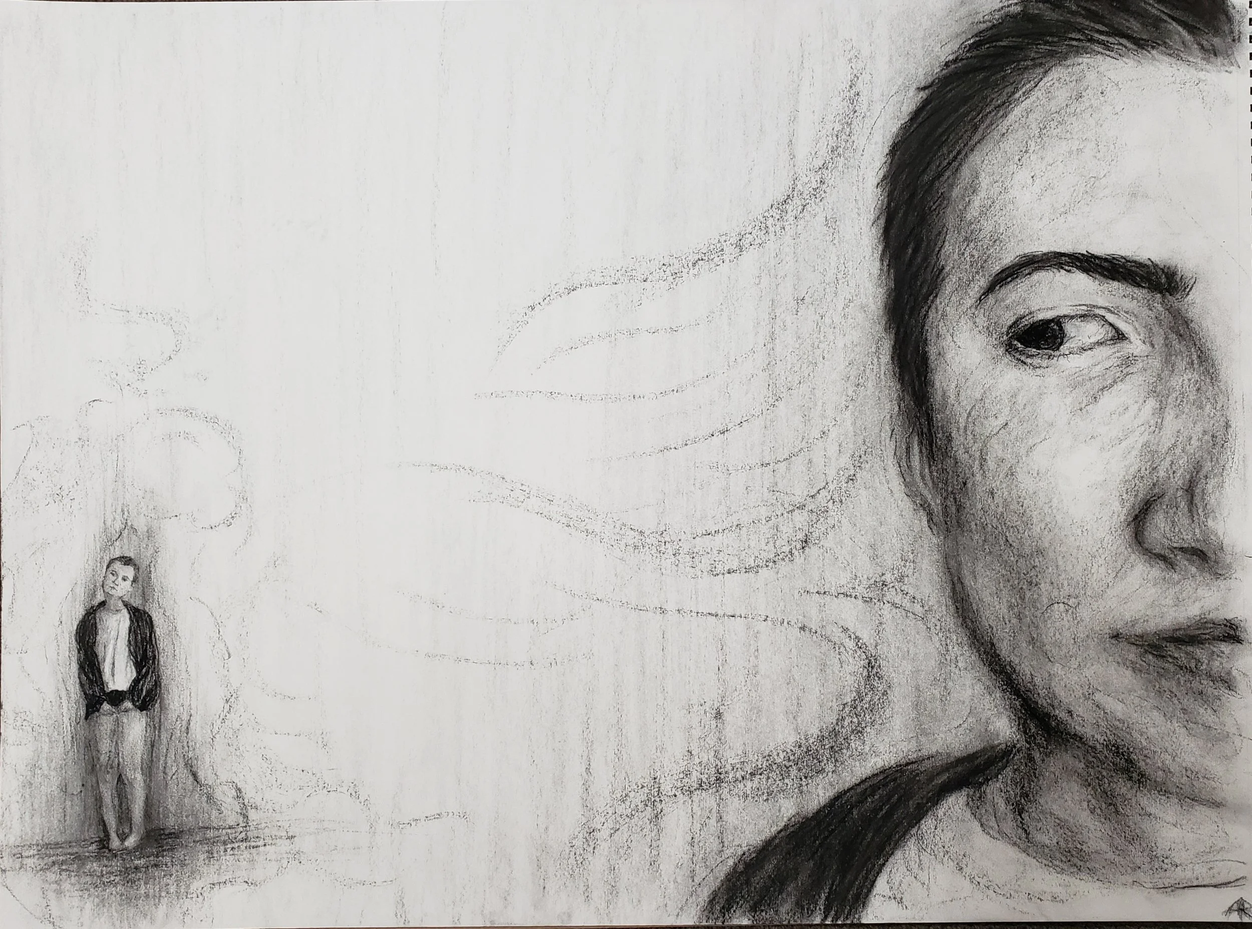 self & self, 2024, charcoal