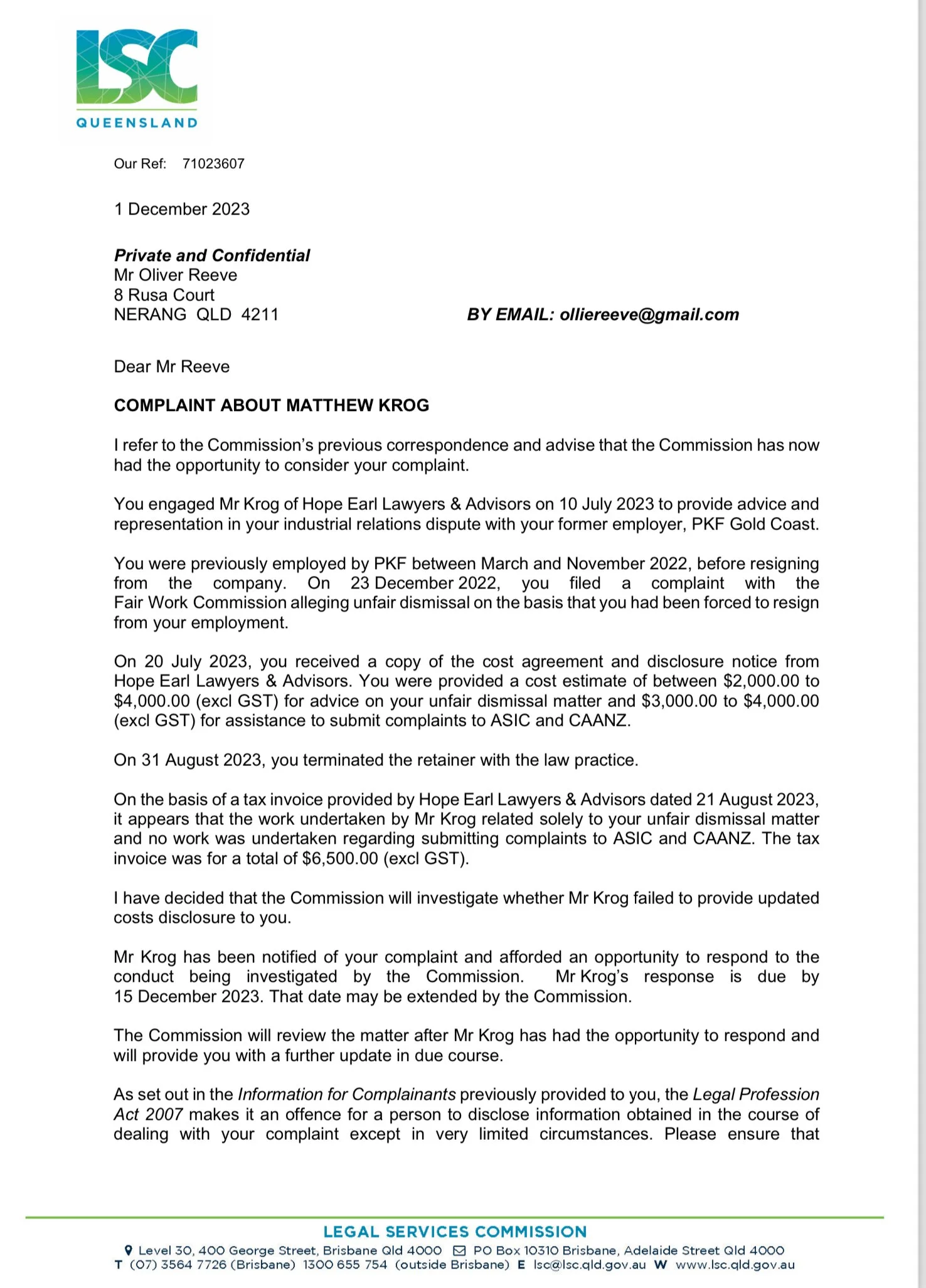 The Legal Services Commission