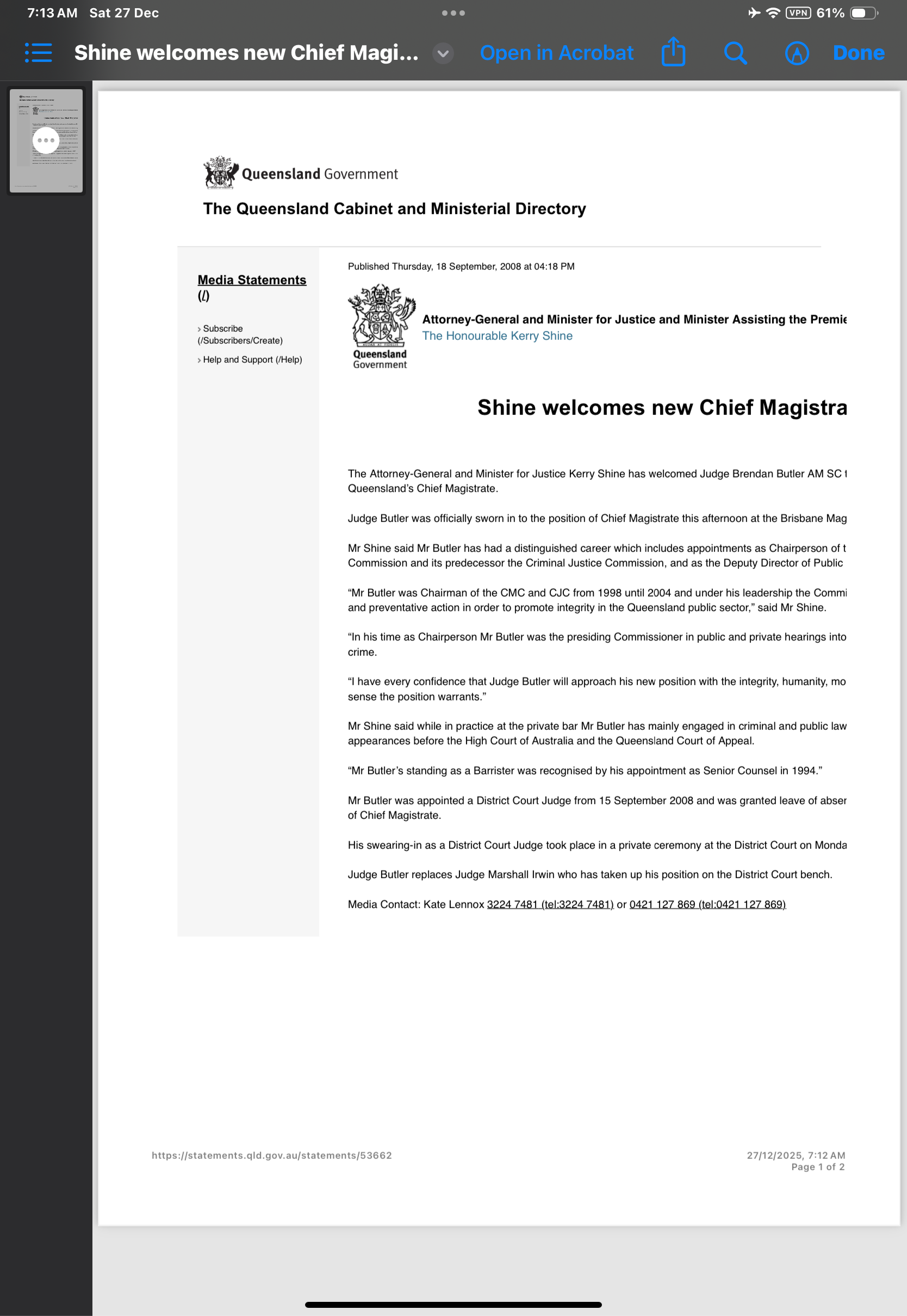 Protection from the Queensland CCC