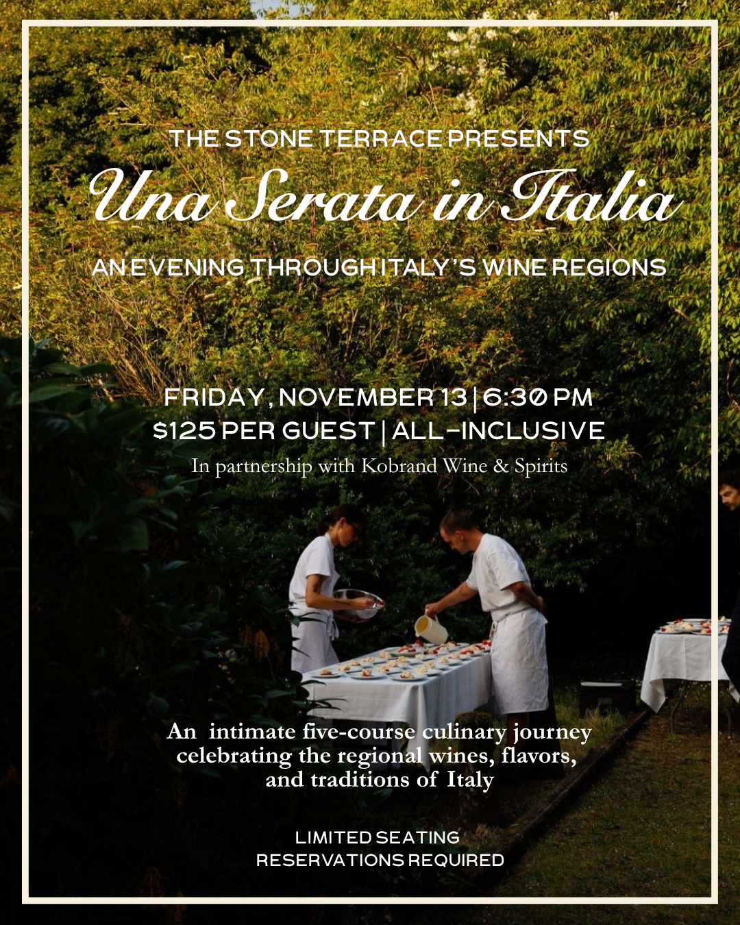 An Evening Through Italy: A Five-Course Italian Wine Dinner