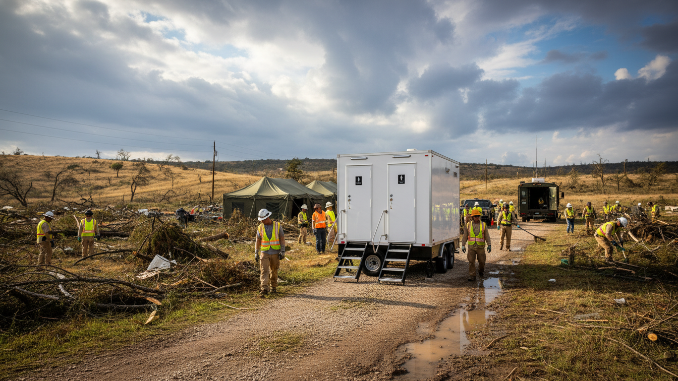 disaster relief restroom trailers Plano TX