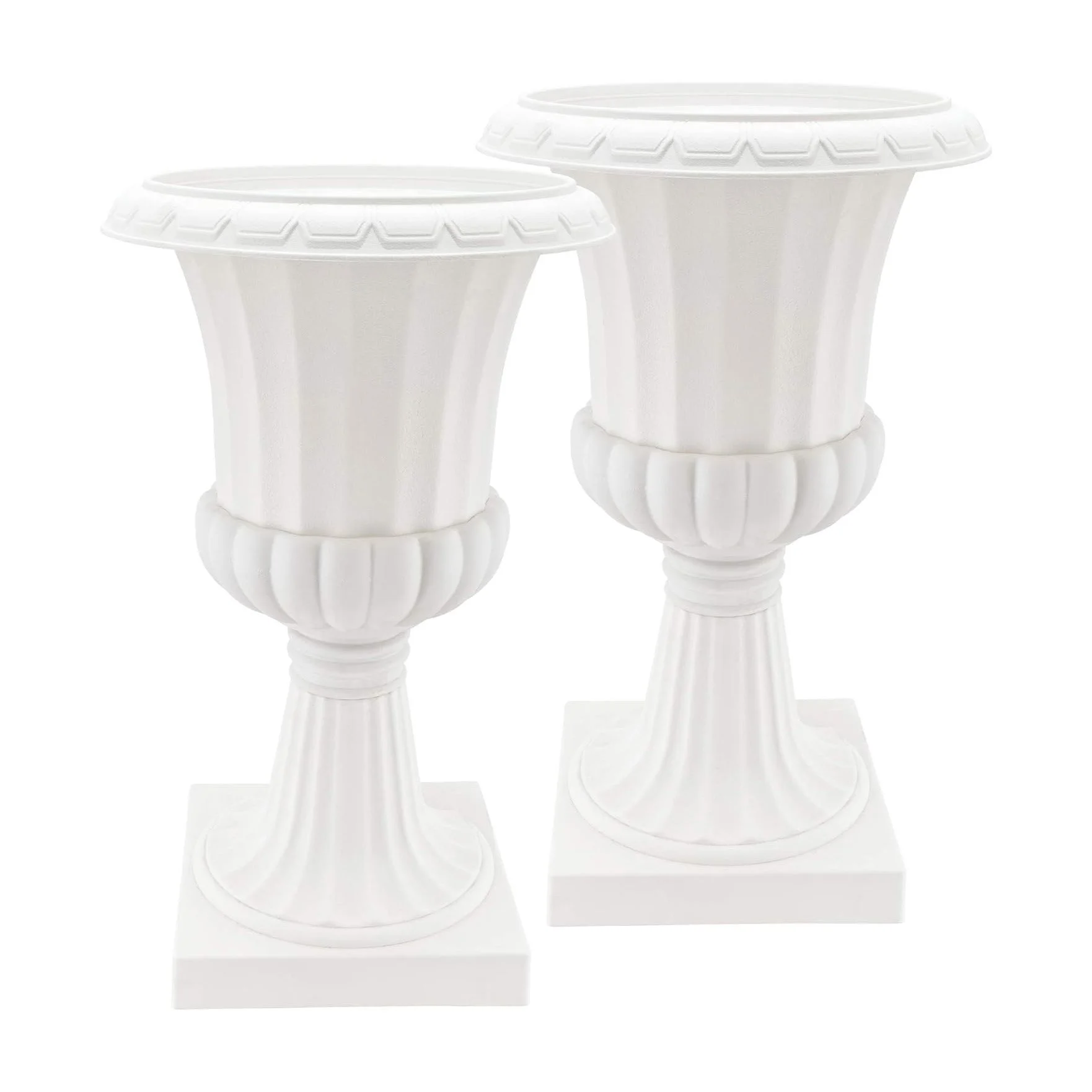 White Pedestal Planter Urn