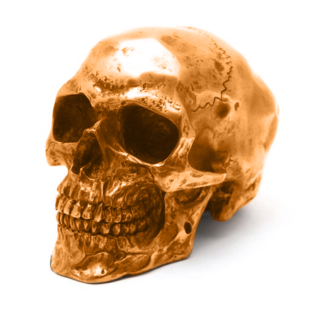 6"  Copper Skull Head