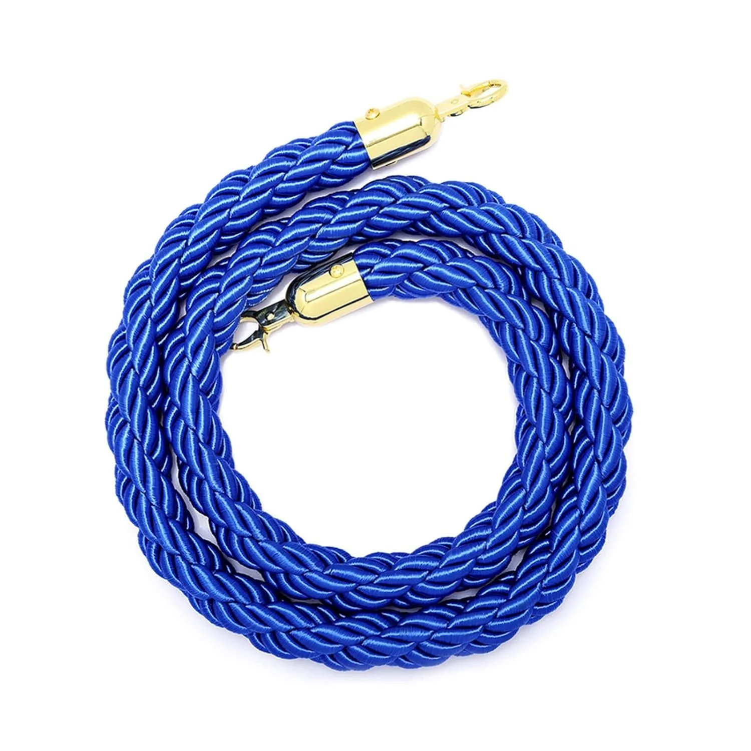 Blue braided stanchion rope with gold.jpg