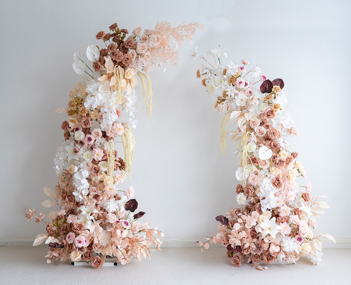 Pink Flower Pillar Arches With Frame