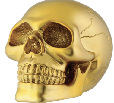 6" Gold Skull Head