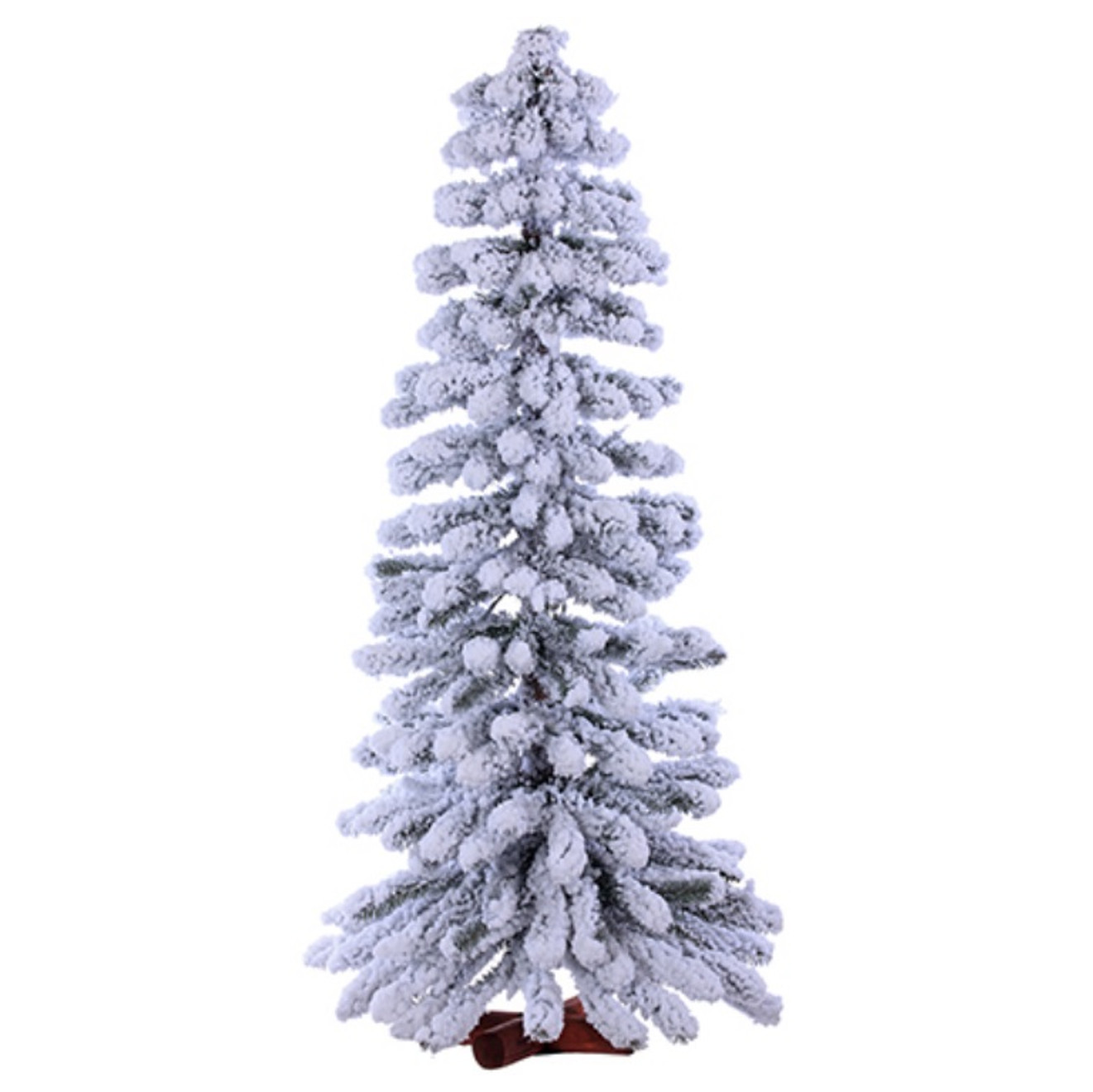 4’ Artificial Slim Flocked Winter Alpine Tree