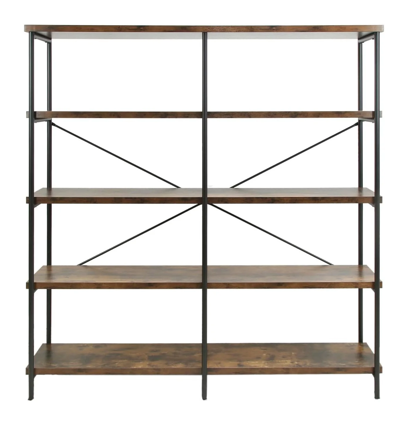 Industrial 4-Tier Shelf Bookshelf