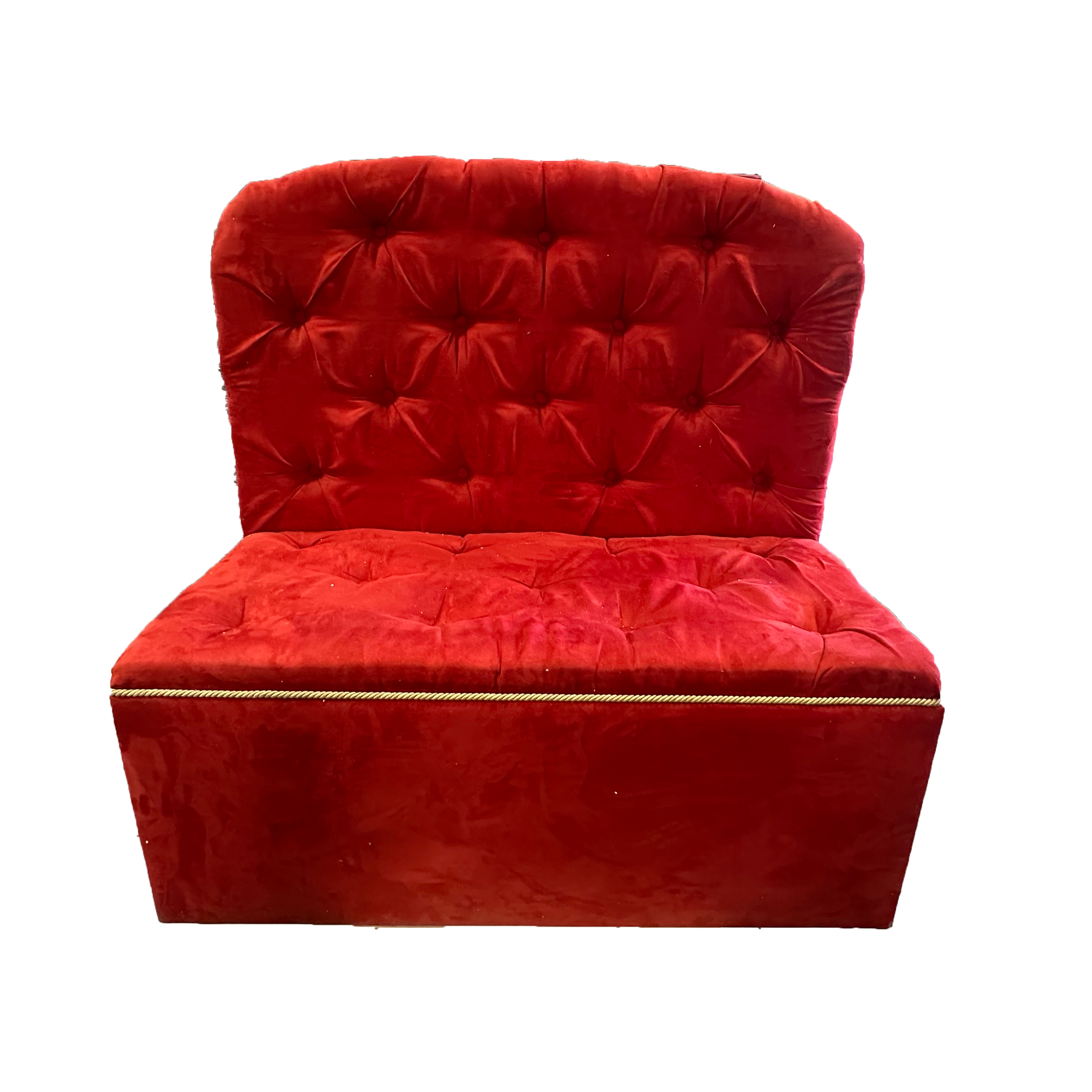 Red Tufted Bench