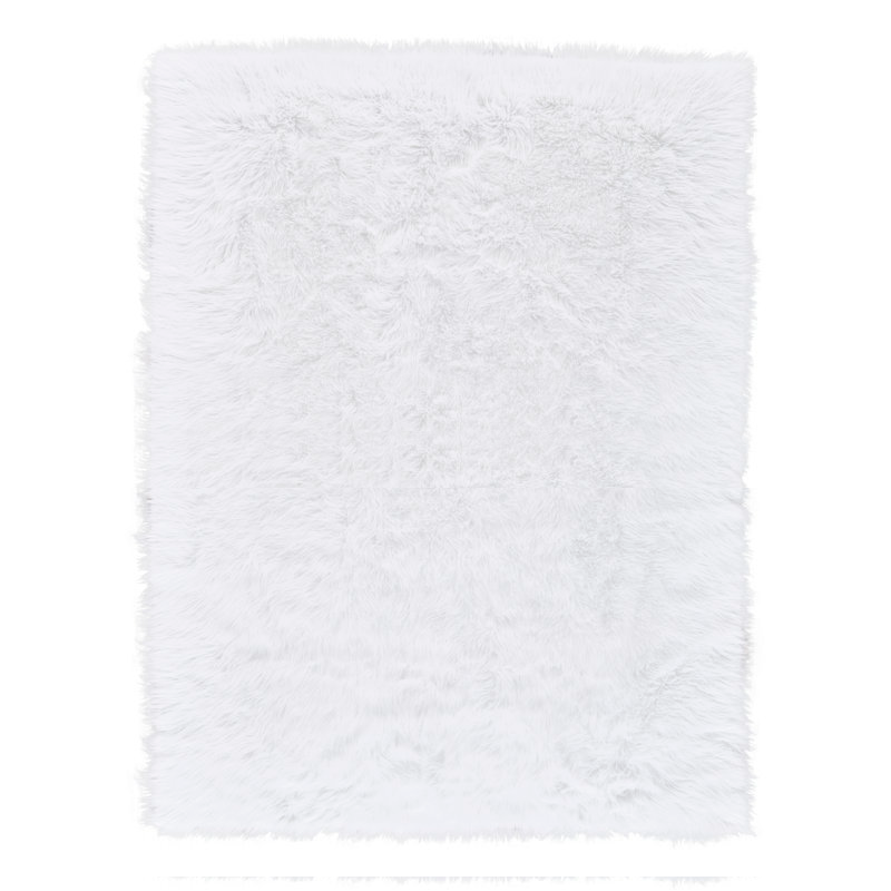 13.5’ Fluffy White Rug