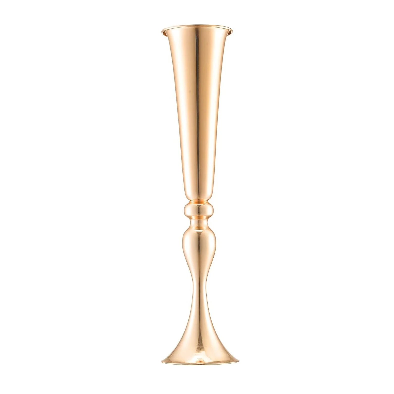 Large Gold Trumpet Vase