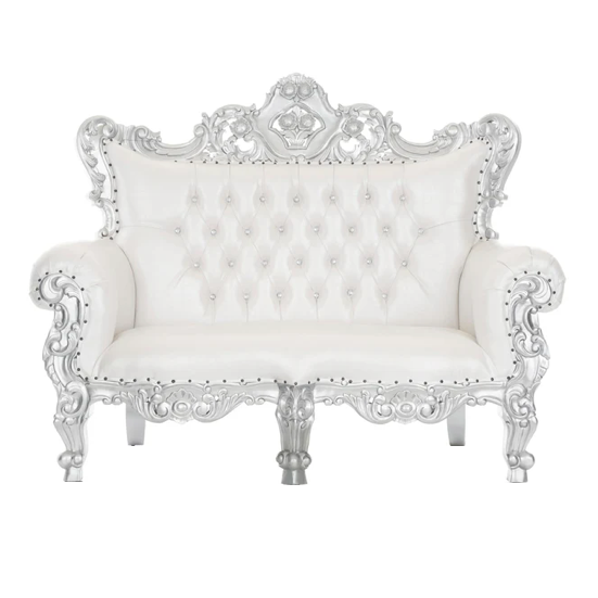 Silver Royal Love Seat Sofa