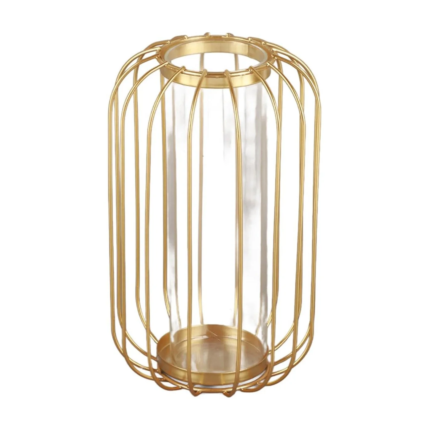 Small Gold Vase With Glass Cylinder