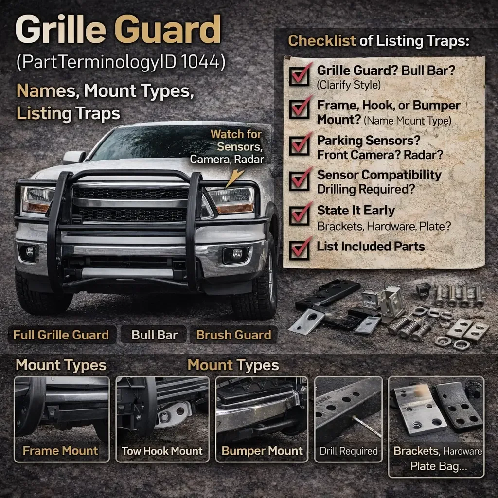 Grille Guard (PartTerminologyID 1044): The Complete Map of Names, Mount Types, and Listing Traps