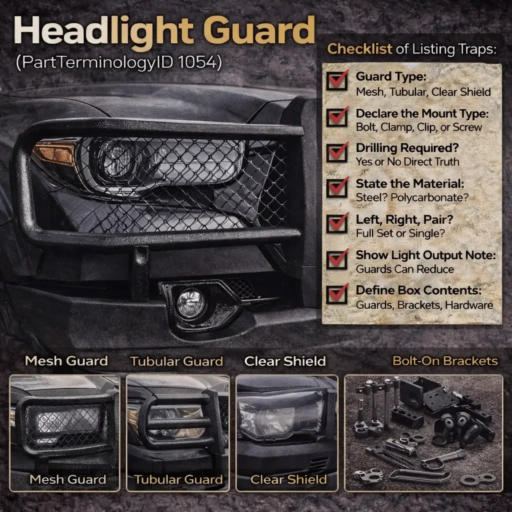 Headlight Guard (PartTerminologyID 1054): The Variant Map, Install Reality, and Listing Traps