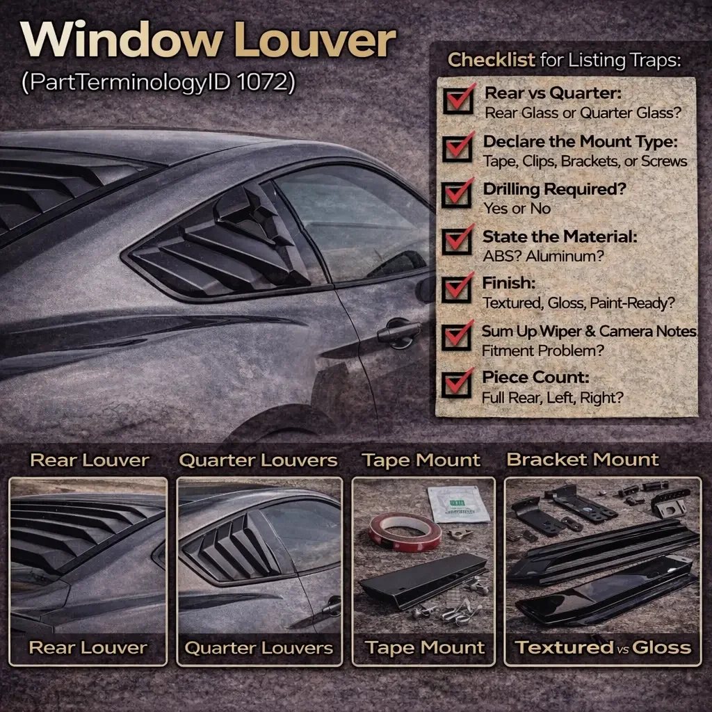 Window Louver (PartTerminologyID 1072): The Complete Map of Types, Mounting Methods, and Listing Traps