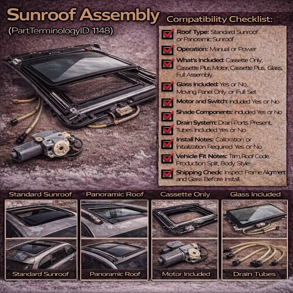 Sunroof Assembly (PartTerminologyID 1148): The Complete Map of Types, Components, and Compatibility