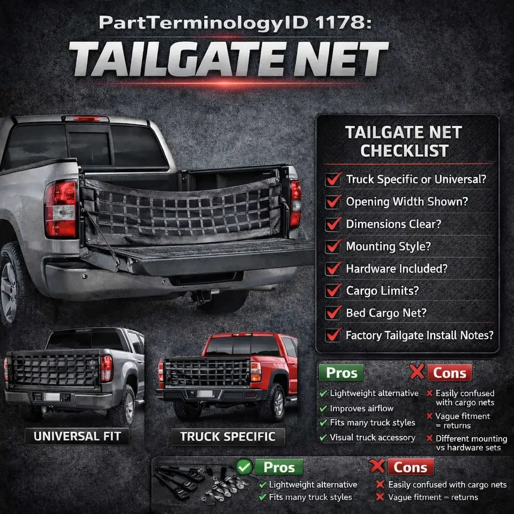 Tailgate Net (PartTerminologyID 1178): Naming, Variants, and Catalog Best Practices