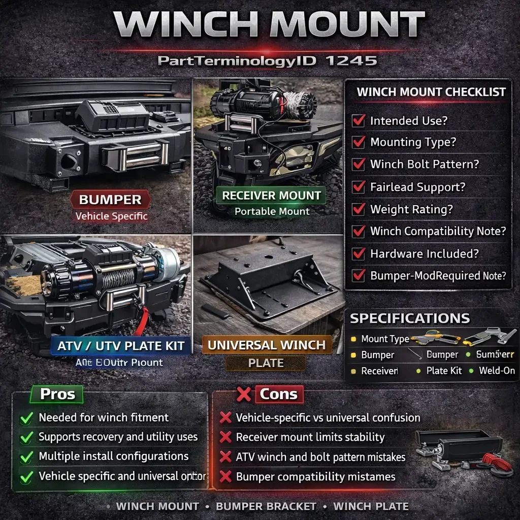 Winch Mount (PartTerminologyID 1245): Mount Types, Bolt Patterns, and Catalog Best Practices