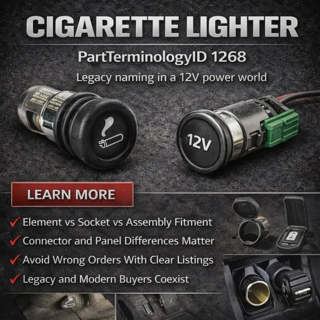 Cigarette Lighter (PartTerminologyID 1268): Legacy Naming in a 12V Power World