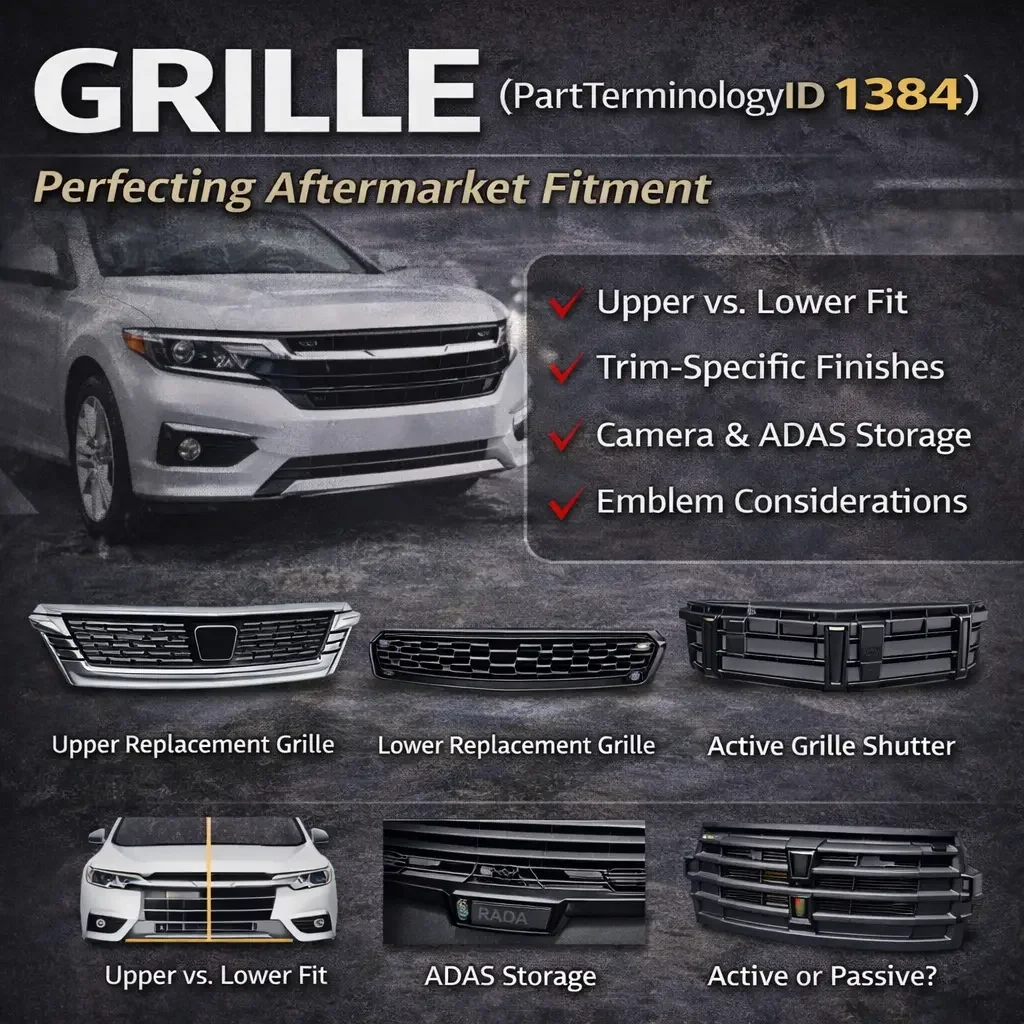 Grille (PartTerminologyID 1384): The Face of the Vehicle and the Most Visually Unforgiving Part in the Catalog