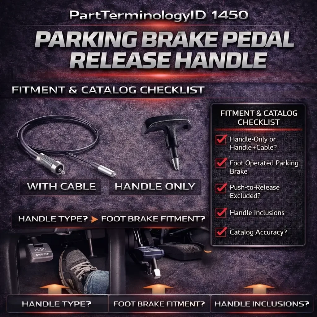 Parking Brake Pedal Release Handle (PartTerminologyID 1450): The Small Interior Part That Strands You in Your Driveway When It Breaks