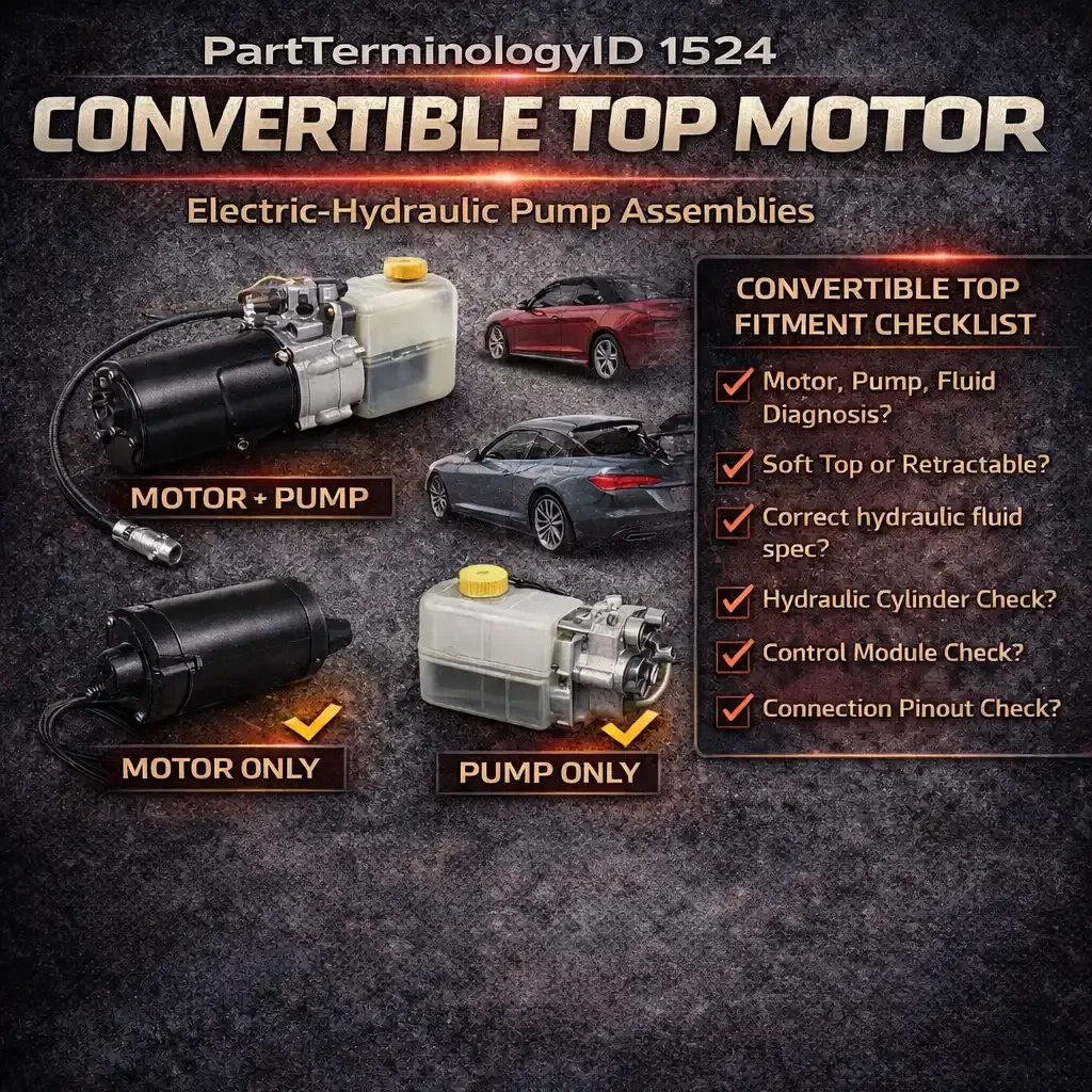 Convertible Top Motor (PartTerminologyID 1524): The Hydraulic Pump That Costs More Than Most Engine Repairs and Strands You With the Top Stuck Halfway