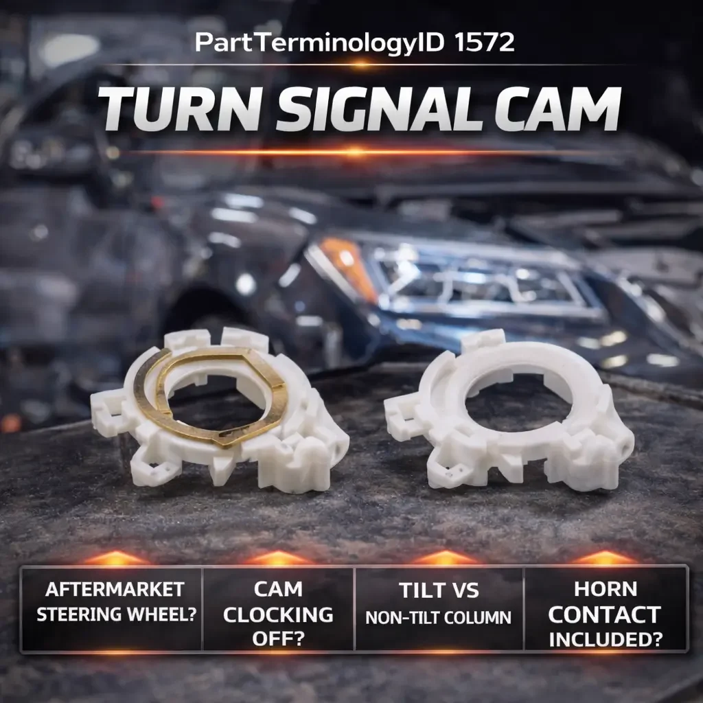 Turn Signal Cam (PartTerminologyID 1572): The Small Plastic Part That Automatically Cancels Your Turn Signals and Causes the Most Confusion When an Aftermarket Steering Wheel Is Installed