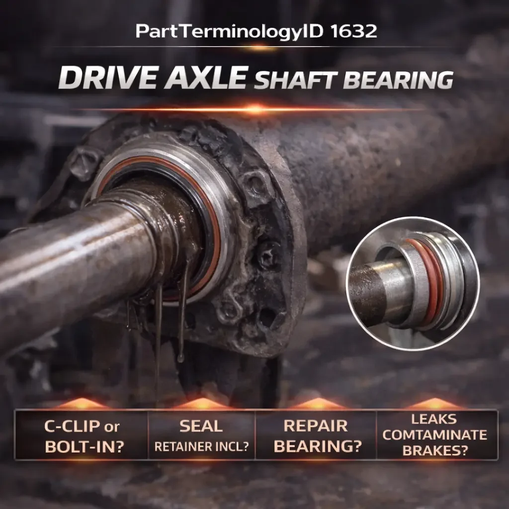 Drive Axle Shaft Bearing Assembly (PartTerminologyID 1632): The Bearing That Supports the Axle Shaft Inside the Housing and Fails in a Way That Contaminates the Brakes Before the Driver Notices