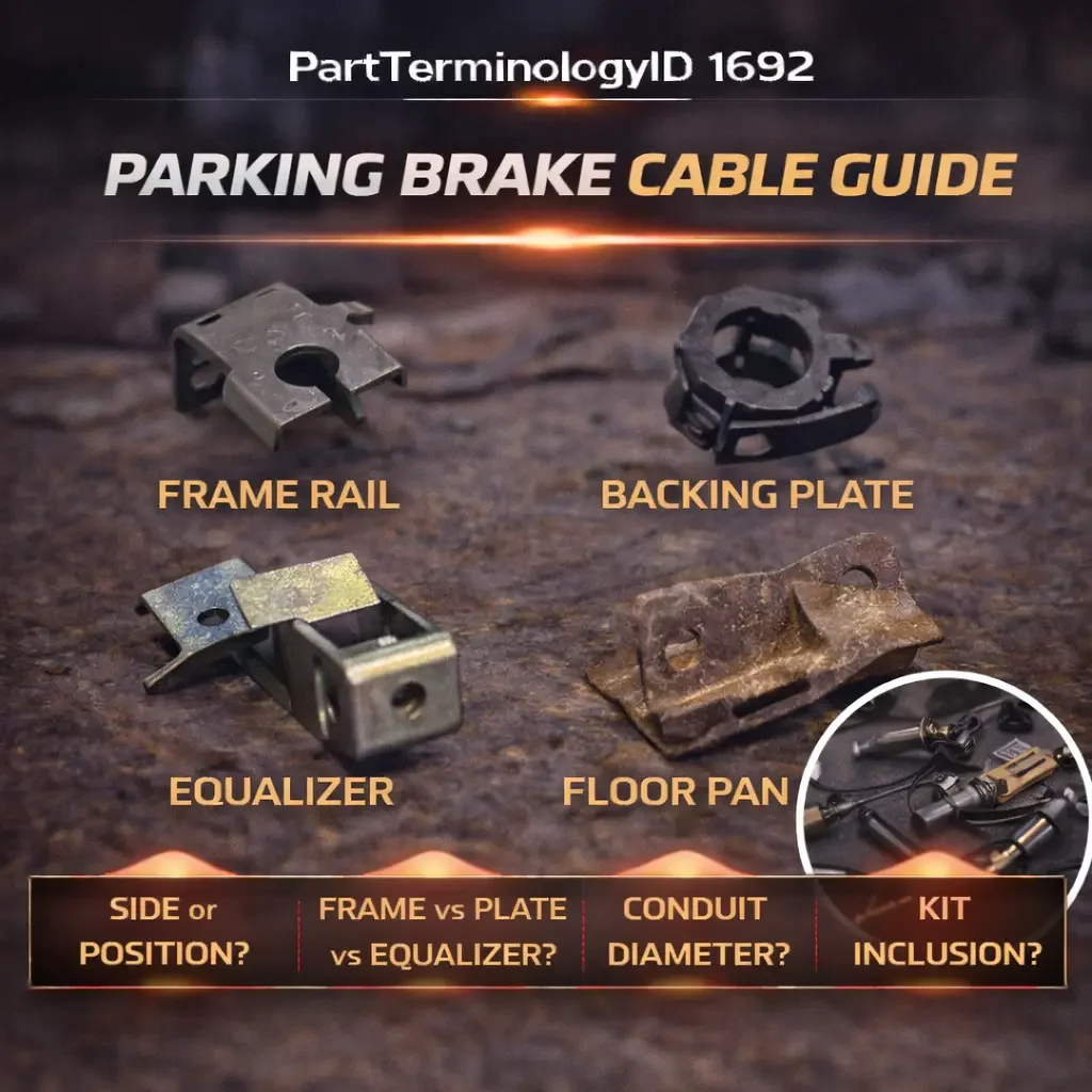 Parking Brake Cable Guide (PartTerminologyID 1692): The Bracket Nobody Orders Until the Cable Won't Route