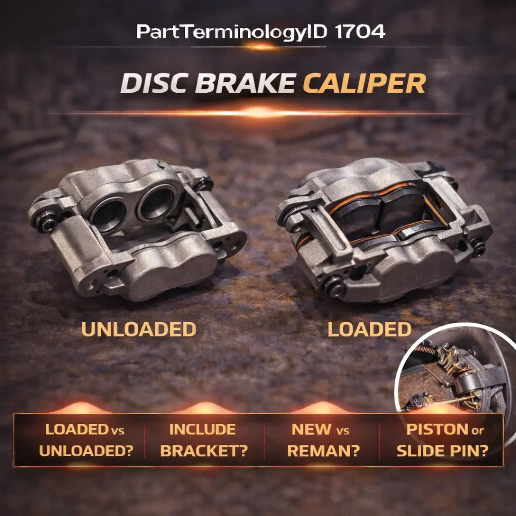 Disc Brake Caliper (PartTerminologyID 1704): The Hydraulic Clamp That Defines the Entire Brake Job
