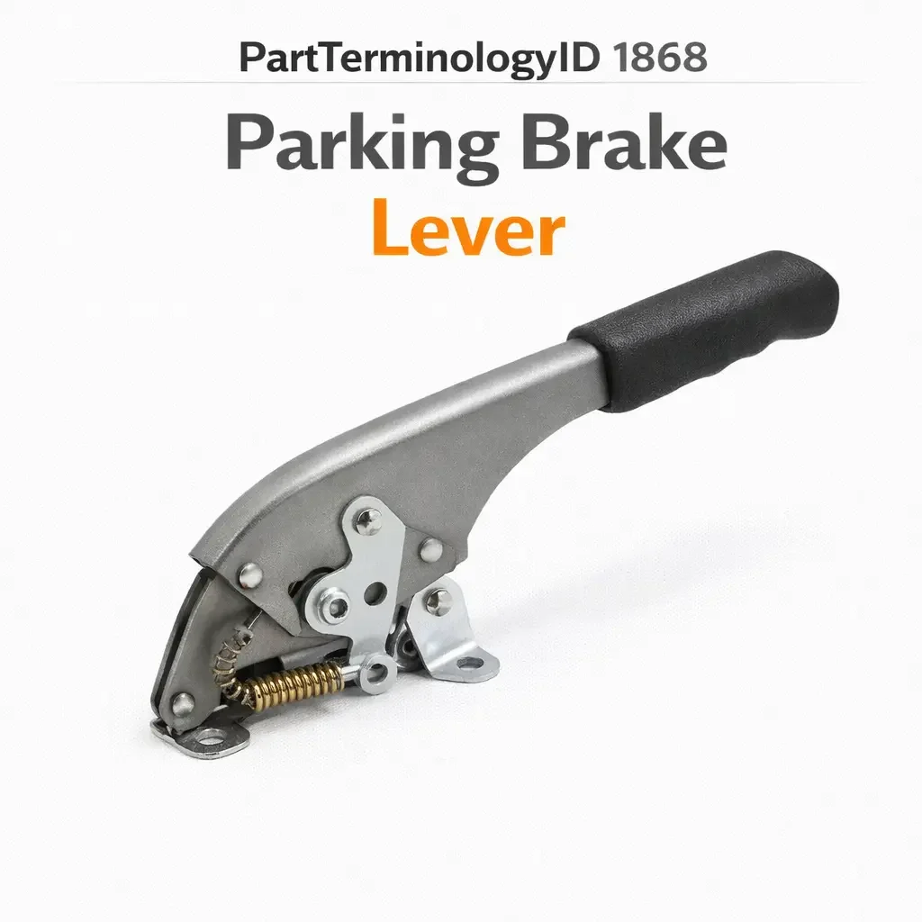 Parking Brake Lever (PartTerminologyID 1868): Two Different Parts With the Same Name in Two Different Locations