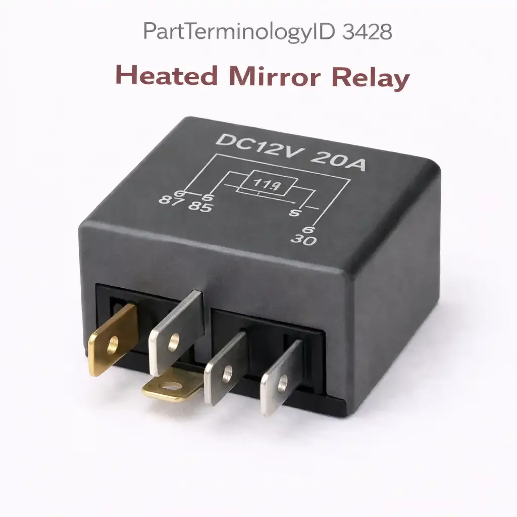 Heated Mirror Relay (PartTerminologyID 3428): Where Mirror Heating Element Circuit, Rear Defroster Interlock, and BCM Activation Logic Determine Correct Diagnosis and Fitment