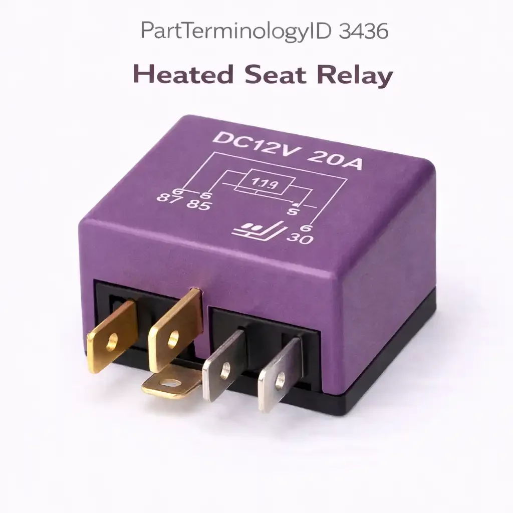 Heated Seat Relay (PartTerminologyID 3436): Where Seat Heating Element Circuit, Multi-Zone Temperature Control, Thermistor Interlock, and Per-Seat Relay Assignment