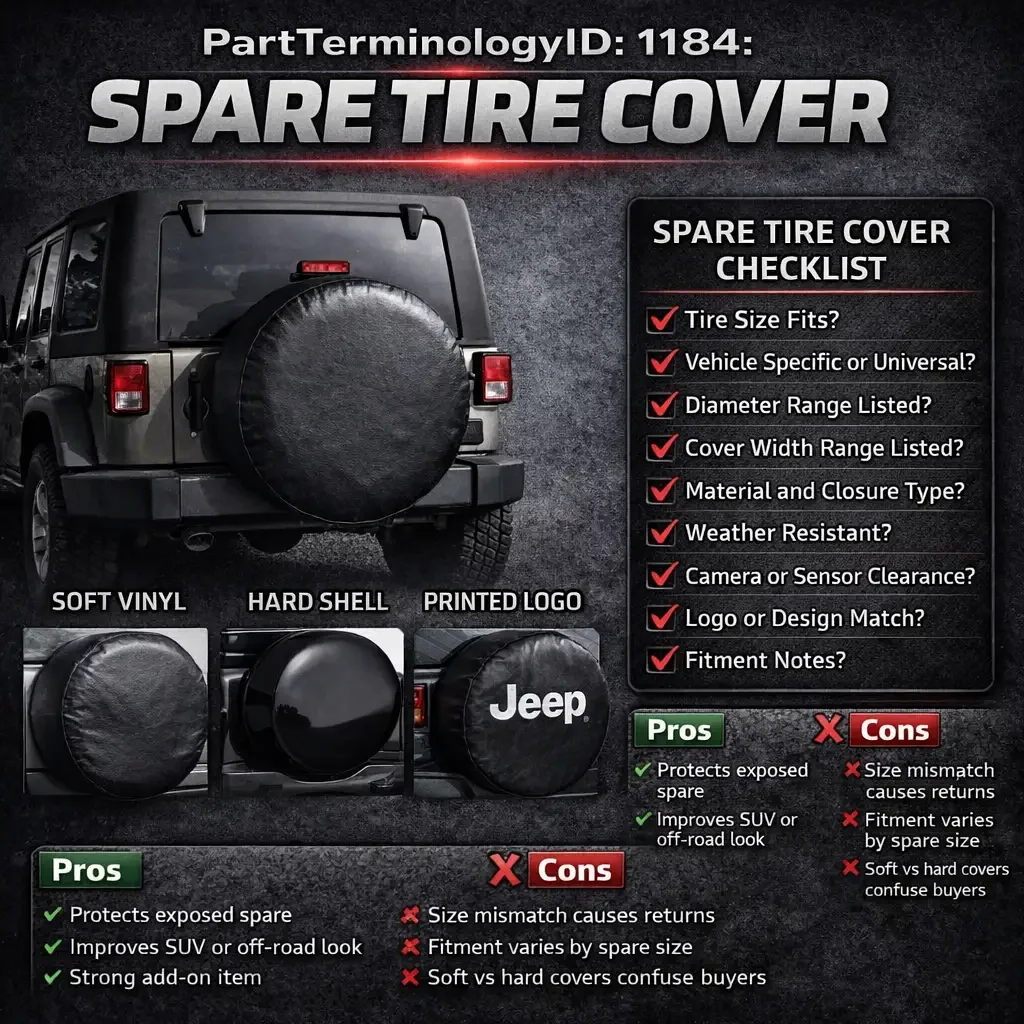 PartTerminologyID 1184 Spare Tire Cover