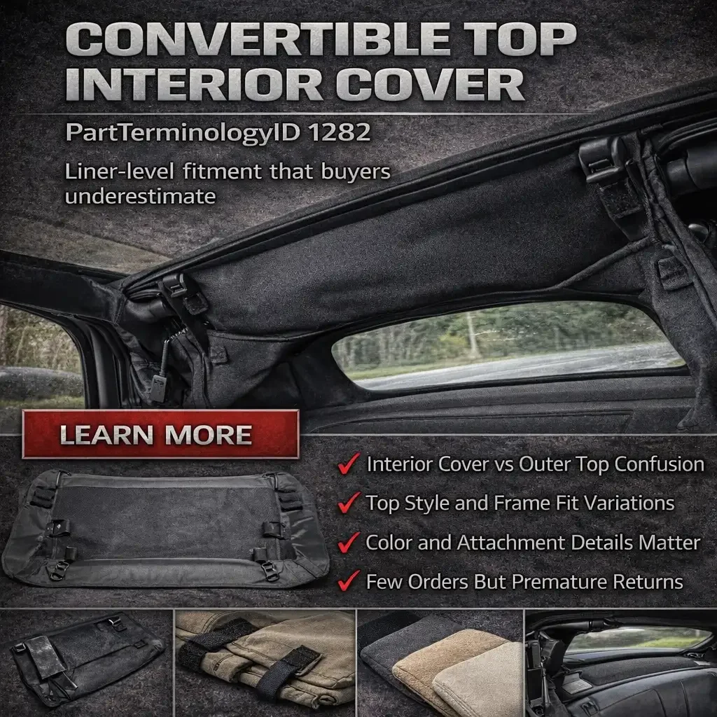 PartTerminologyID 1282 Convertible Top Interior Cover