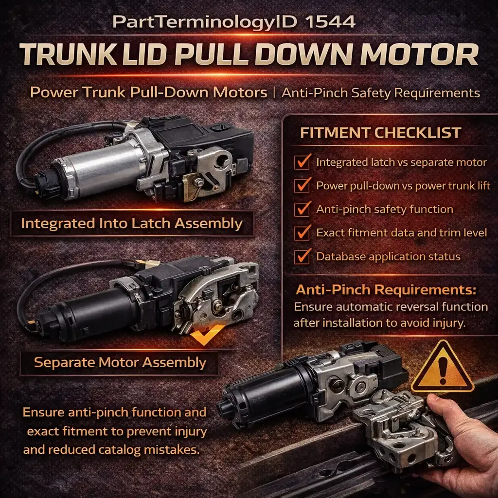 PartTerminologyID 1544 Trunk Lid Pull Down Motor