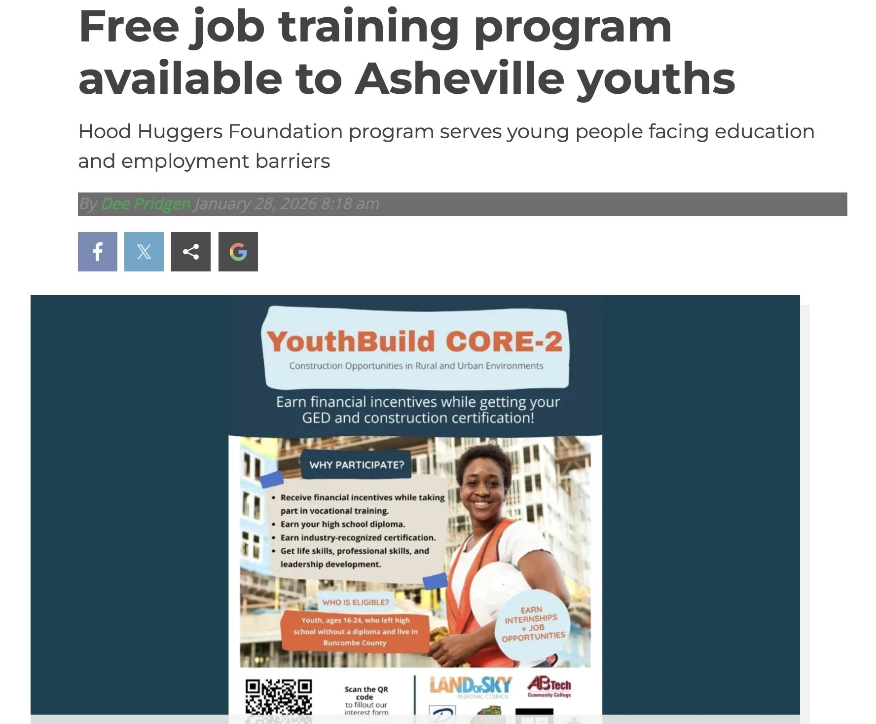 Thank you, 828 News NOW,&nbsp;for featuring YouthBuild CORE-2