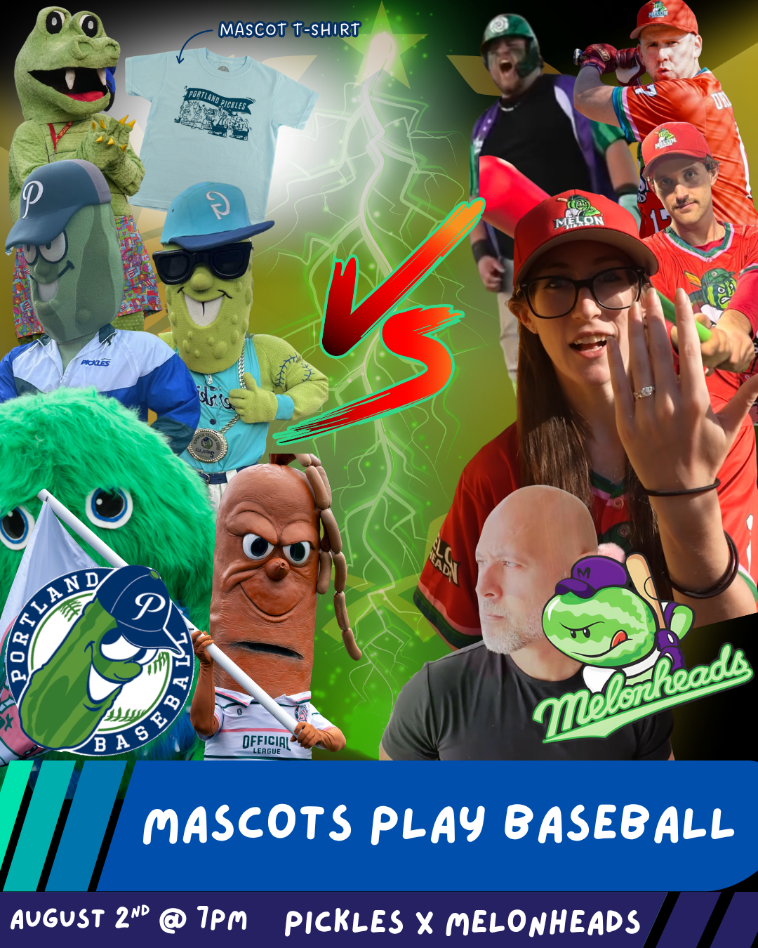 Instagram graphic for "Mascots vs Youtubers" day