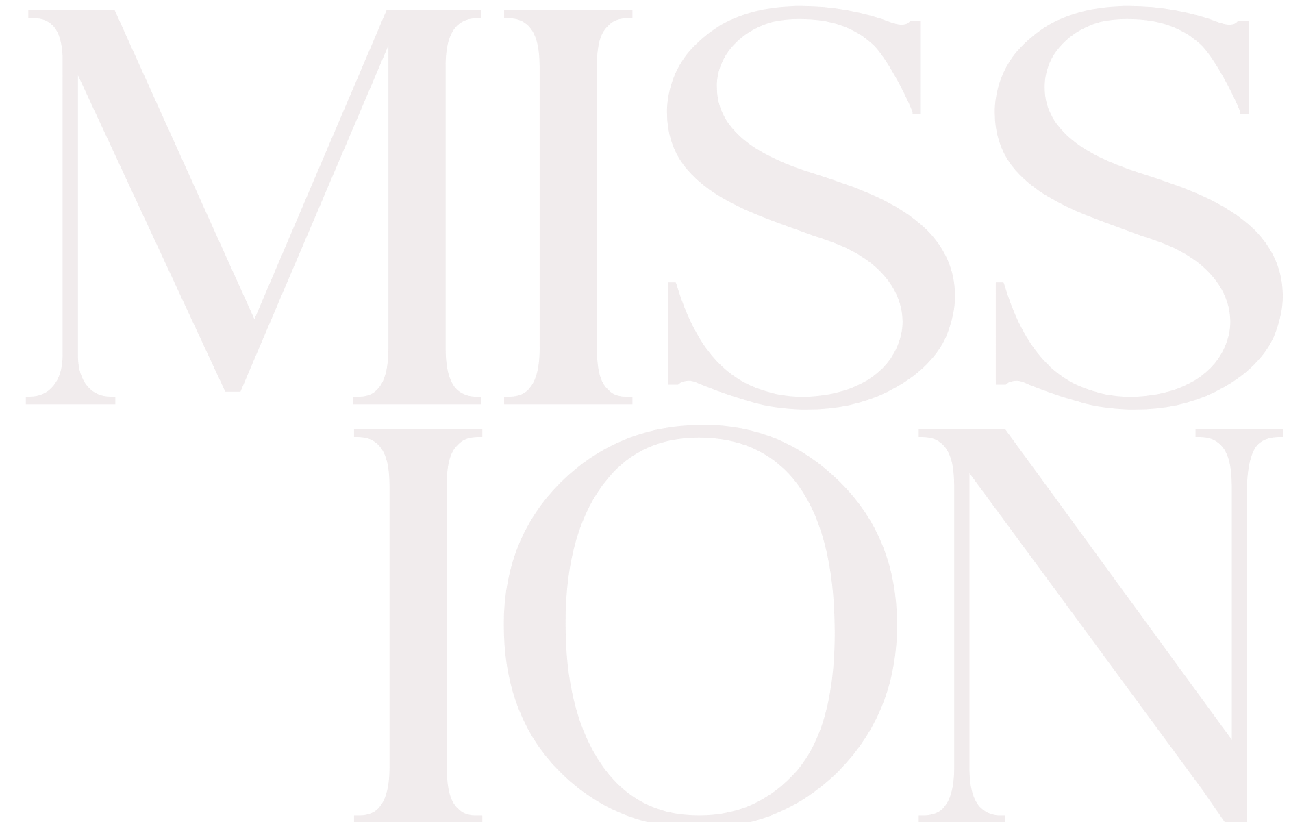 The word 'MISSION' written in large, white, uppercase, serif font, centered on a black background.