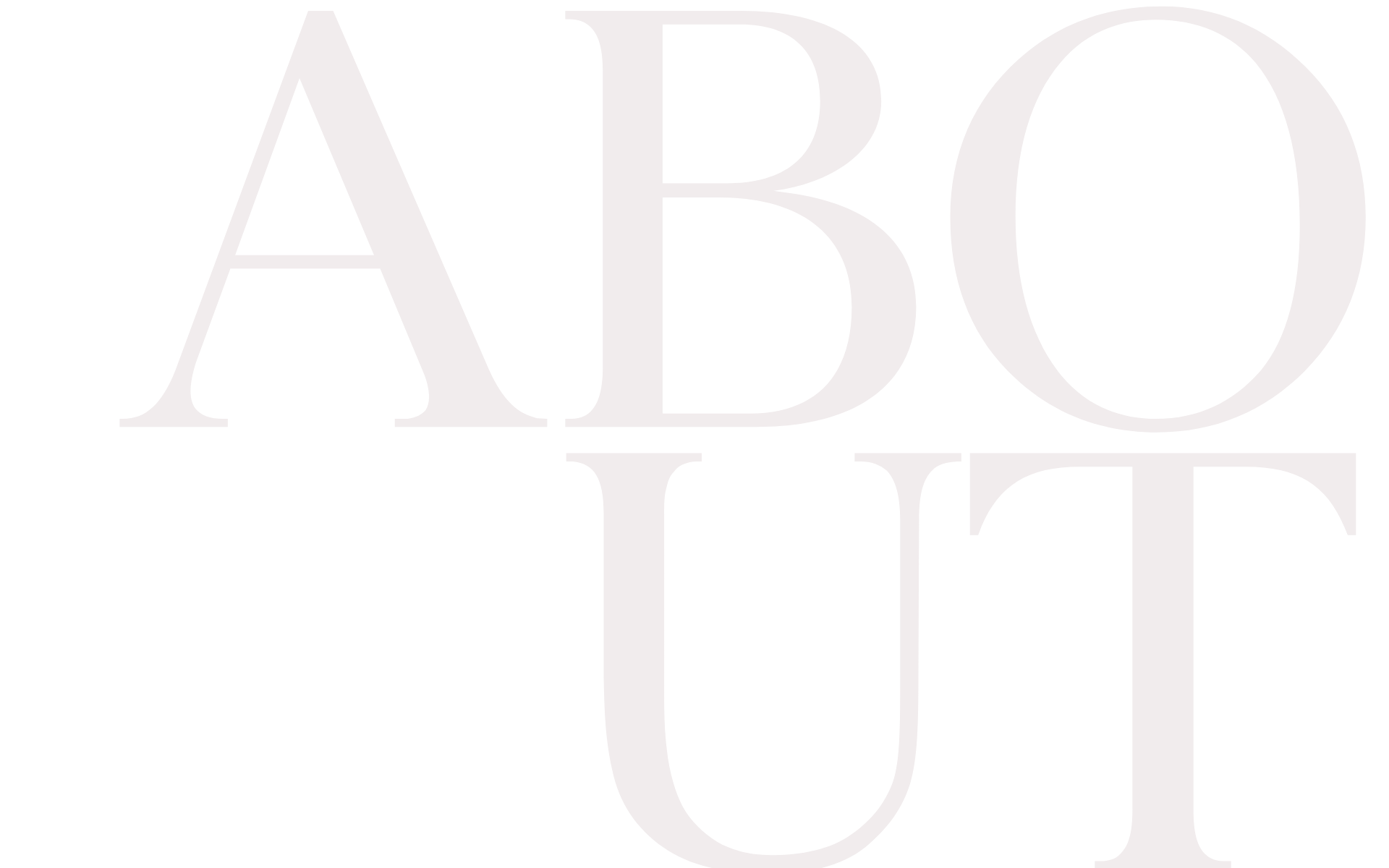 Illustration of the word 'ABOUT' with alternating black and white colored letters in a bold font.