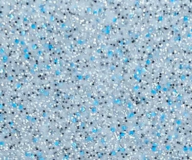 Ice Silver pool finish featuring modern silver tones with blue speckles and reflective sparkle effect.