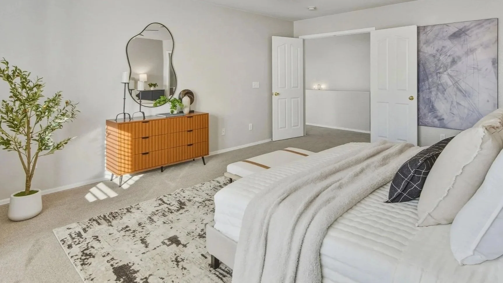 Warm, inviting staged living room in a Queen Creek real estate listing