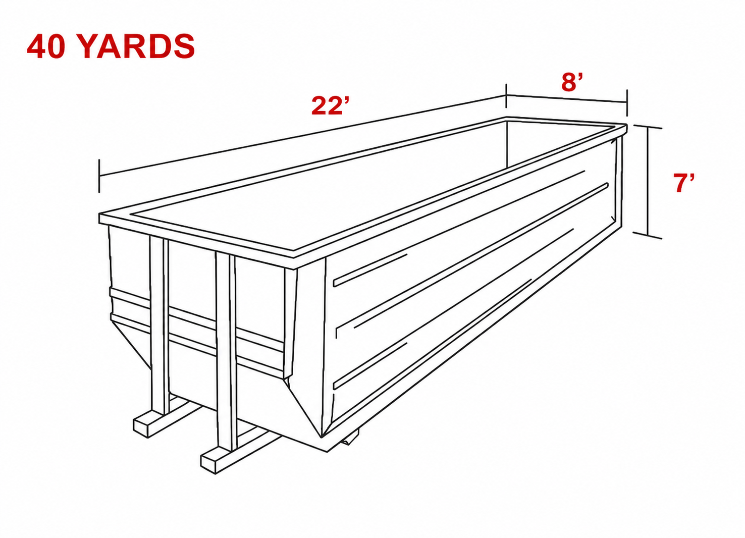 40 CUBIC YARD DUMPSTER - 5 Ton