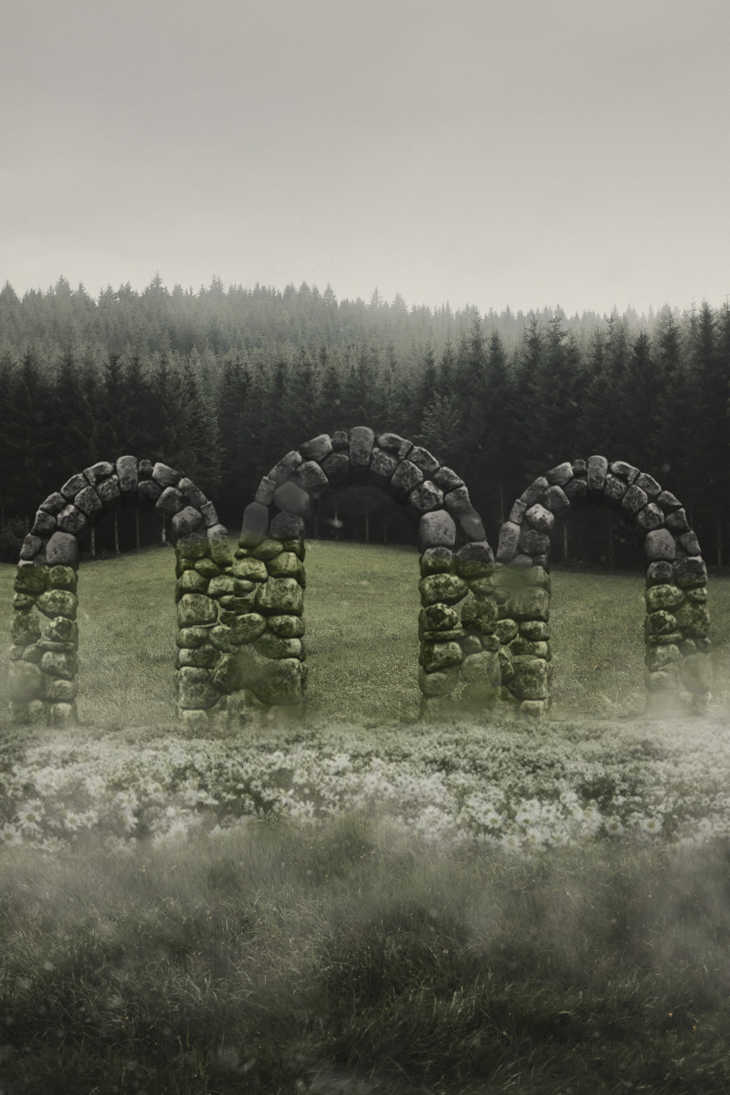 Pintura mate de un arco místico.