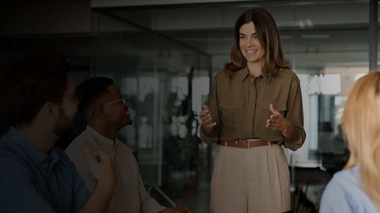 female manager talks to staff