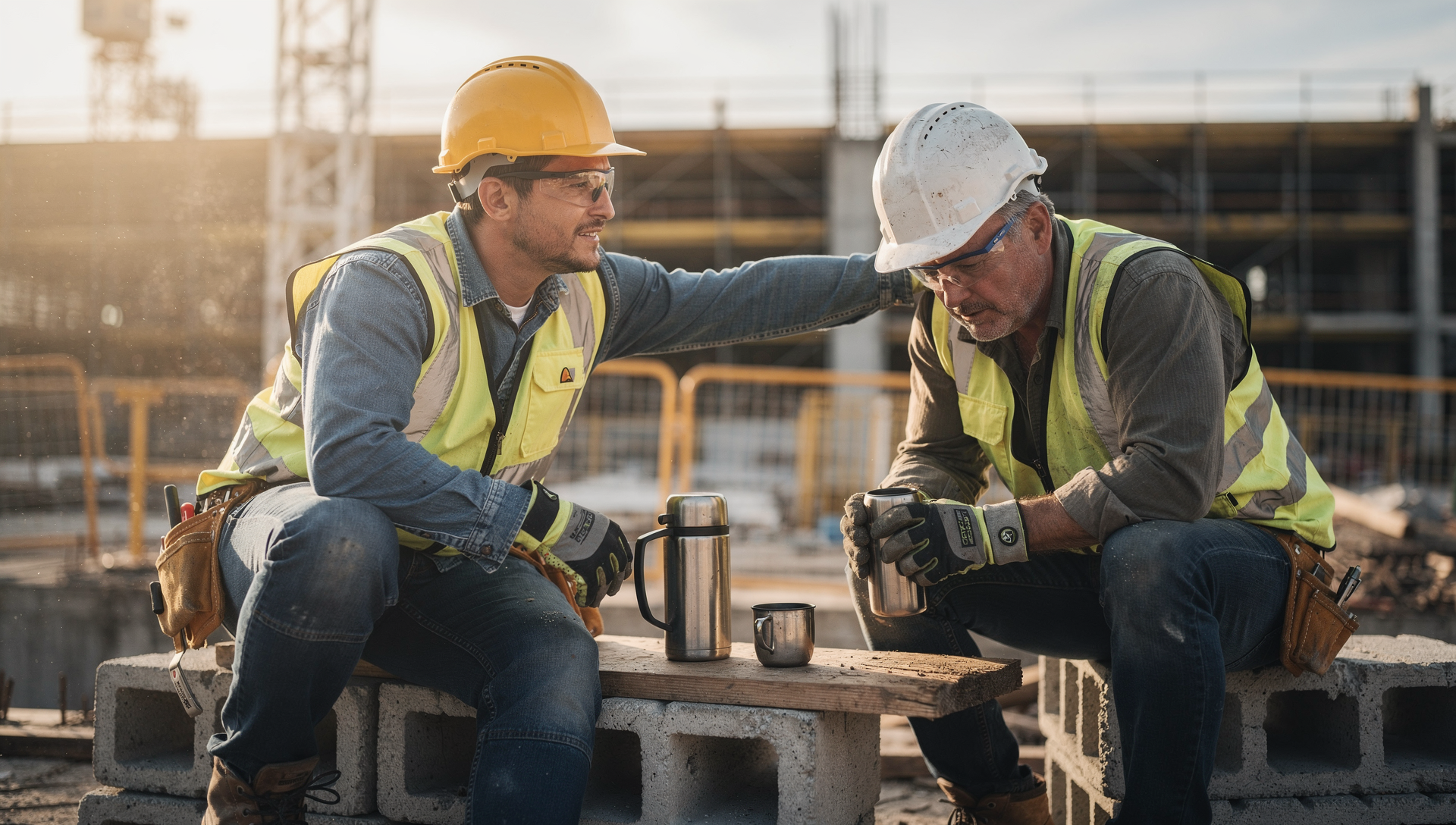 Two builders having a difficult conversation