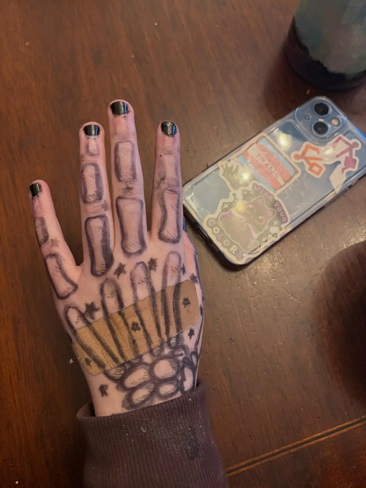 Sharpie body art. I am told it&rsquo;s anatomically correct. #teen #teenartist #creativity #parenting