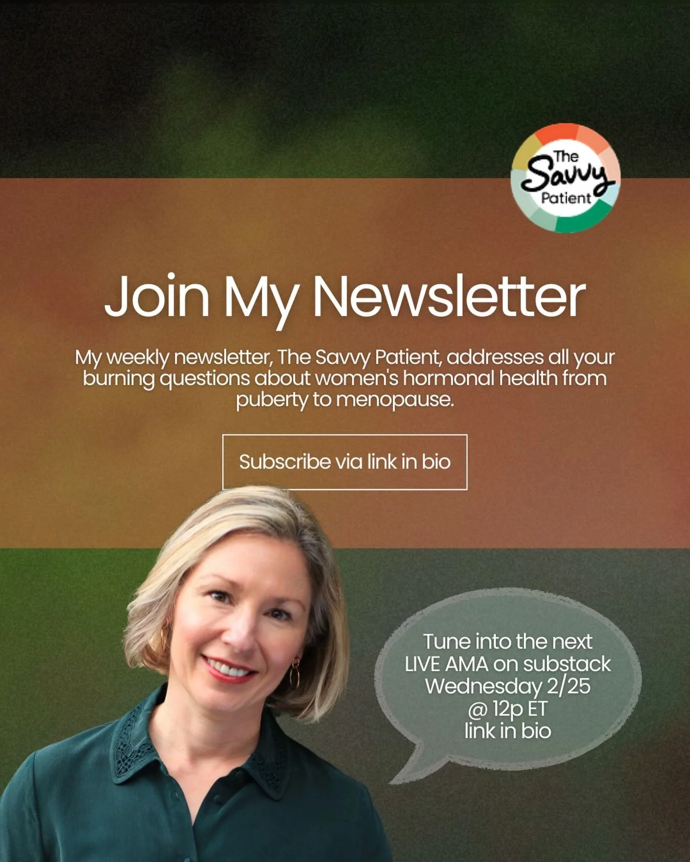 Want more than what fits in an IG post?

Subscribe to The Savvy Patient, my weekly newsletter on Substack, where I break down women&rsquo;s health, share tips, answer your questions, and host live AMAs so you can get answers straight from me.

📌 Lin